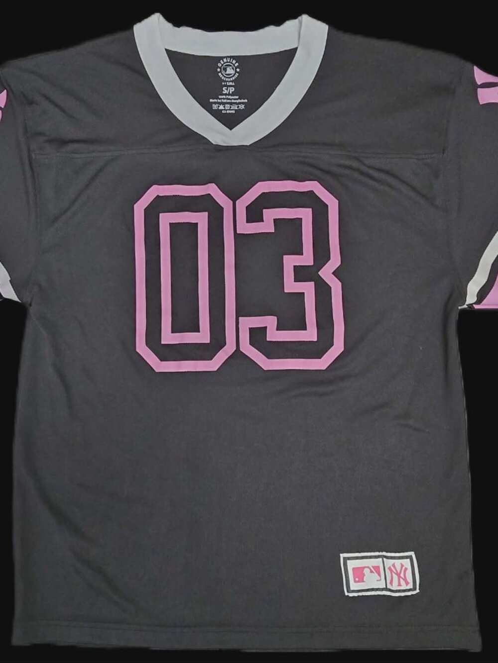 New York Yankees Pink and Black Women’s Style Jersey Top Size Small